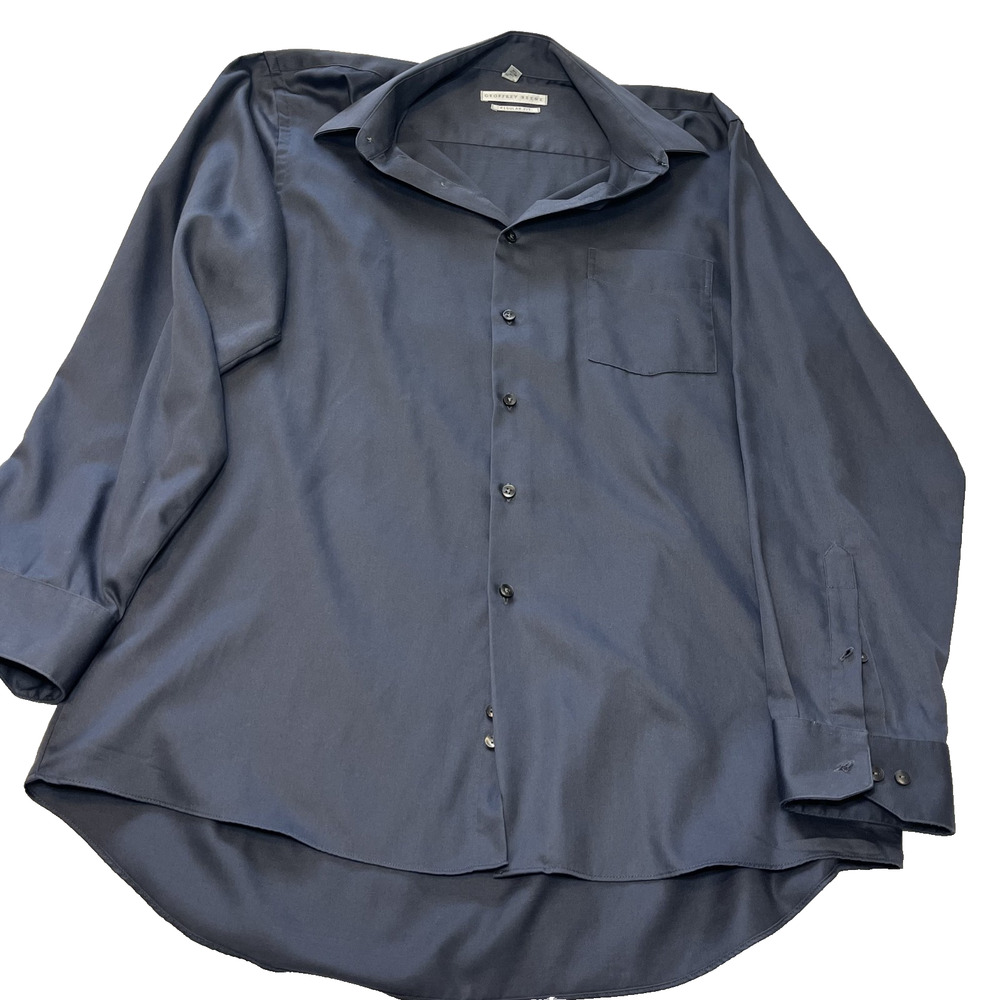 Geoffrey Beene Dress Shirt Mens 16 34 35 Blue Button Up Work
